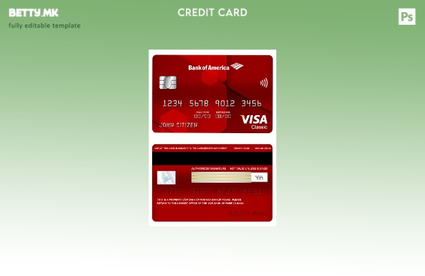 модерен стил на САД Банката на Америка банка виза шаблон класична картичка